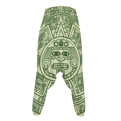 Green Maya Calendar Print Hammer Pants