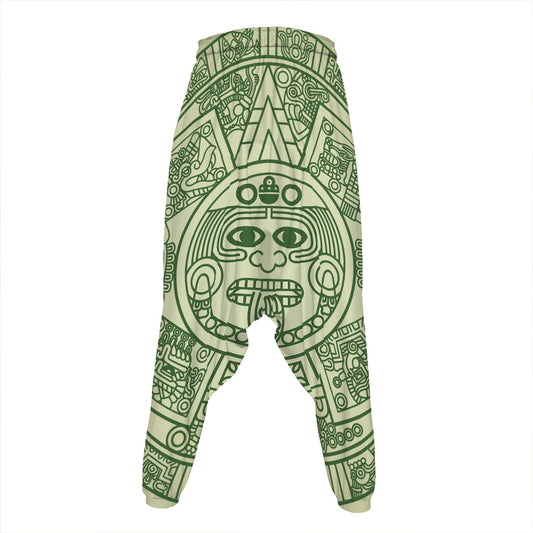 Green Maya Calendar Print Hammer Pants
