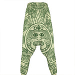Green Maya Calendar Print Hammer Pants