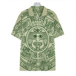 Green Maya Calendar Print Hawaiian Shirt