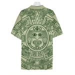 Green Maya Calendar Print Hawaiian Shirt