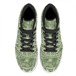 Green Maya Calendar Print High Top Leather Sneakers