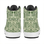 Green Maya Calendar Print High Top Leather Sneakers
