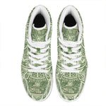 Green Maya Calendar Print High Top Leather Sneakers