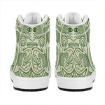 Green Maya Calendar Print High Top Leather Sneakers