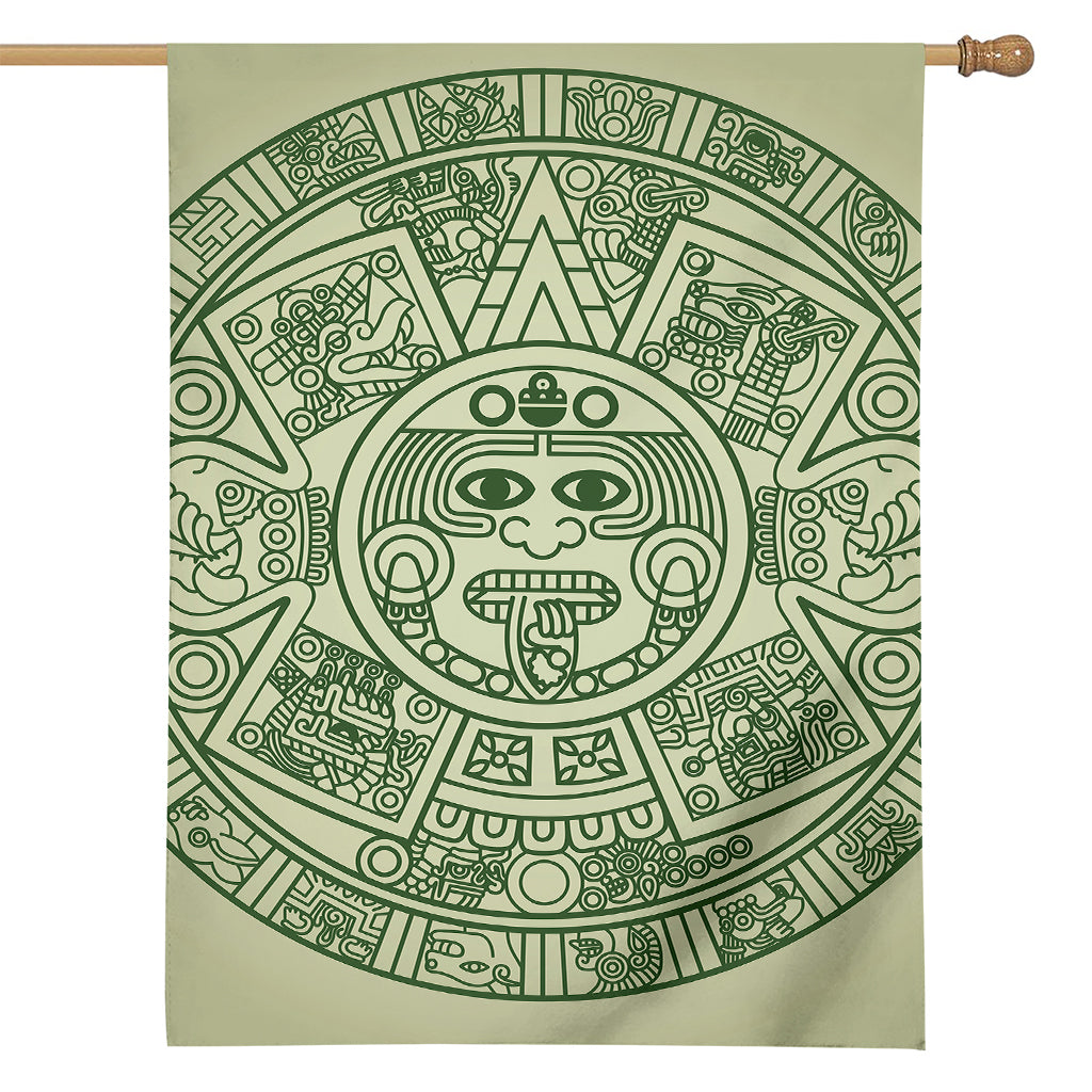 Green Maya Calendar Print House Flag