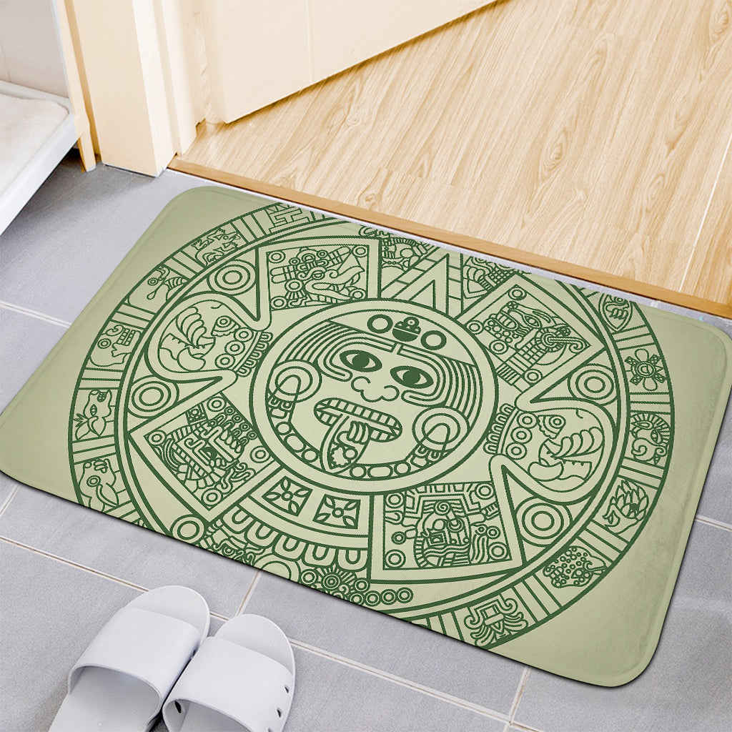 Green Maya Calendar Print Indoor Door Mat