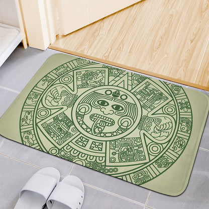 Green Maya Calendar Print Indoor Door Mat