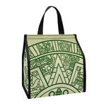 Green Maya Calendar Print Insulated Lunch Tote