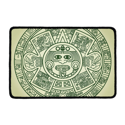 Green Maya Calendar Print Kitchen Mat