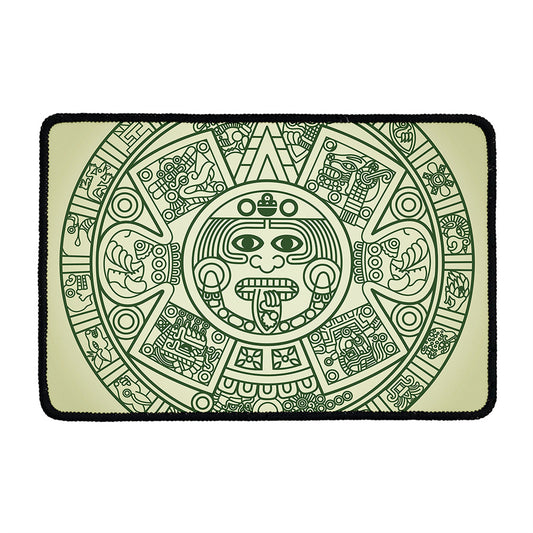 Green Maya Calendar Print Kitchen Mat