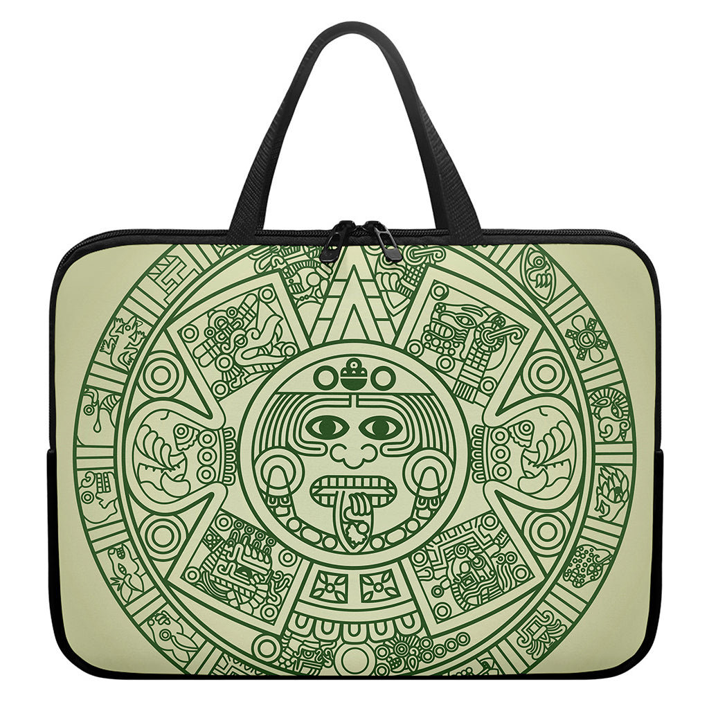 Green Maya Calendar Print Laptop Sleeve With Handle