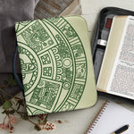 Green Maya Calendar Print Leather Bible Cover