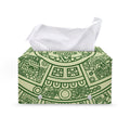 Green Maya Calendar Print Leather Tissue Box Cover