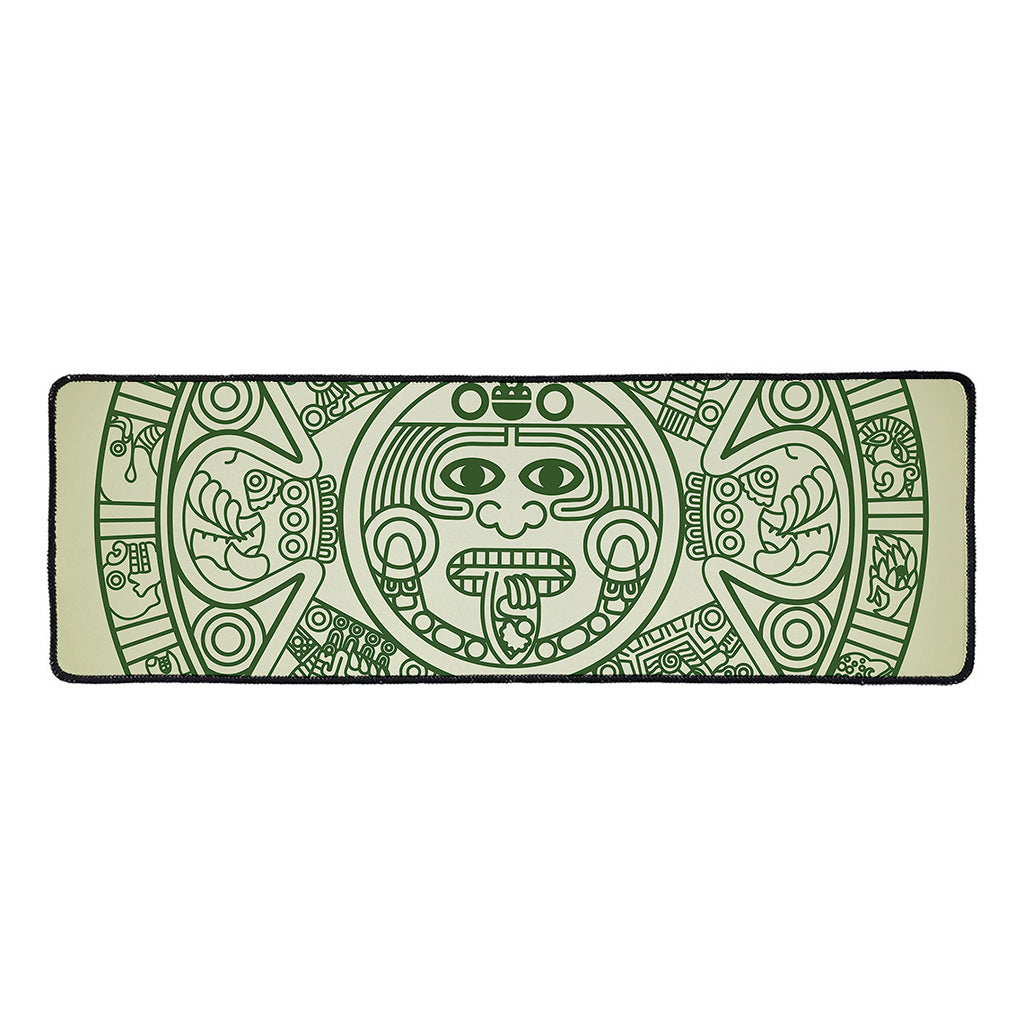 Green Maya Calendar Print Long Kitchen Mat