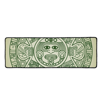 Green Maya Calendar Print Long Kitchen Mat