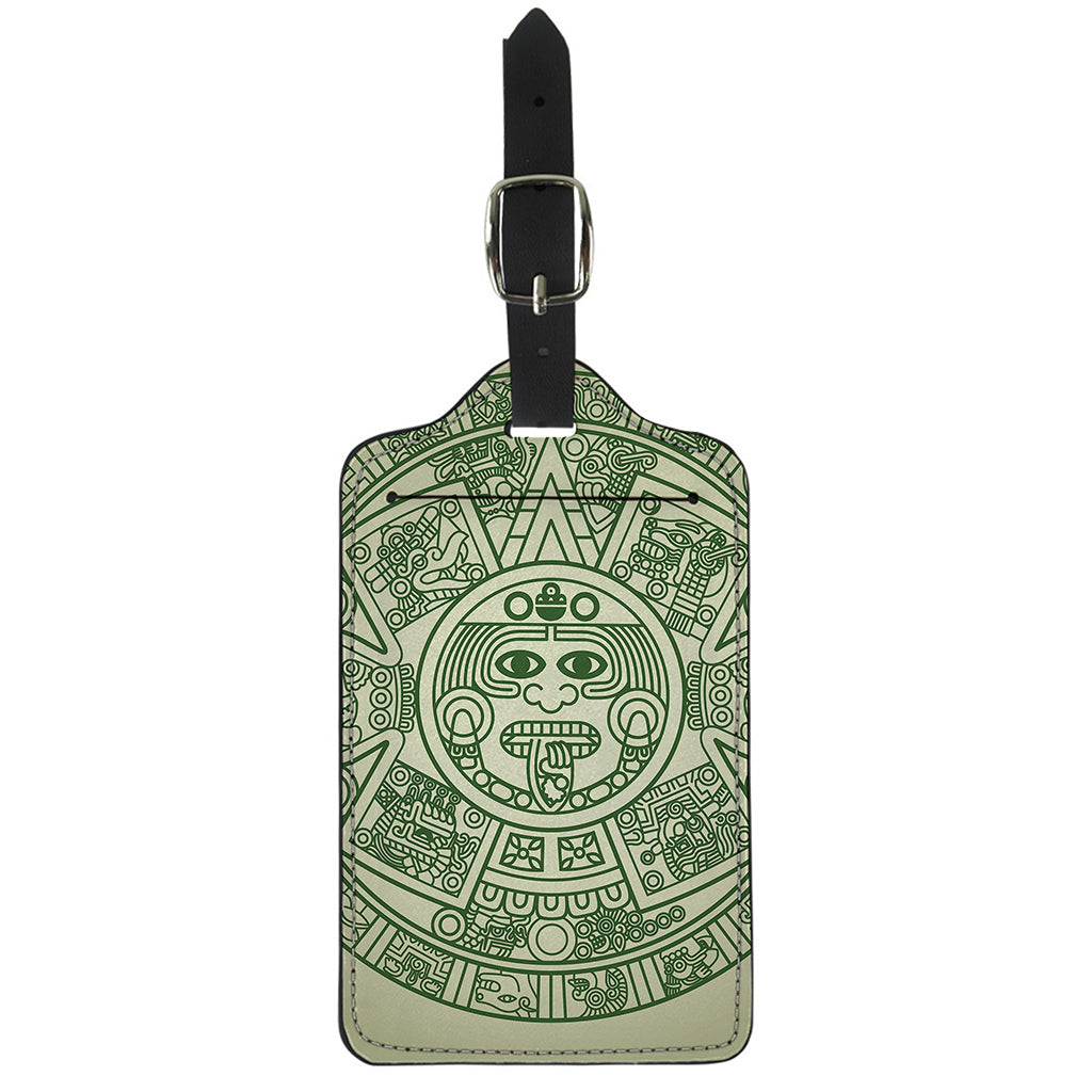 Green Maya Calendar Print Luggage Tag