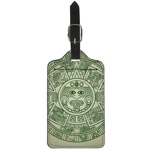 Green Maya Calendar Print Luggage Tag