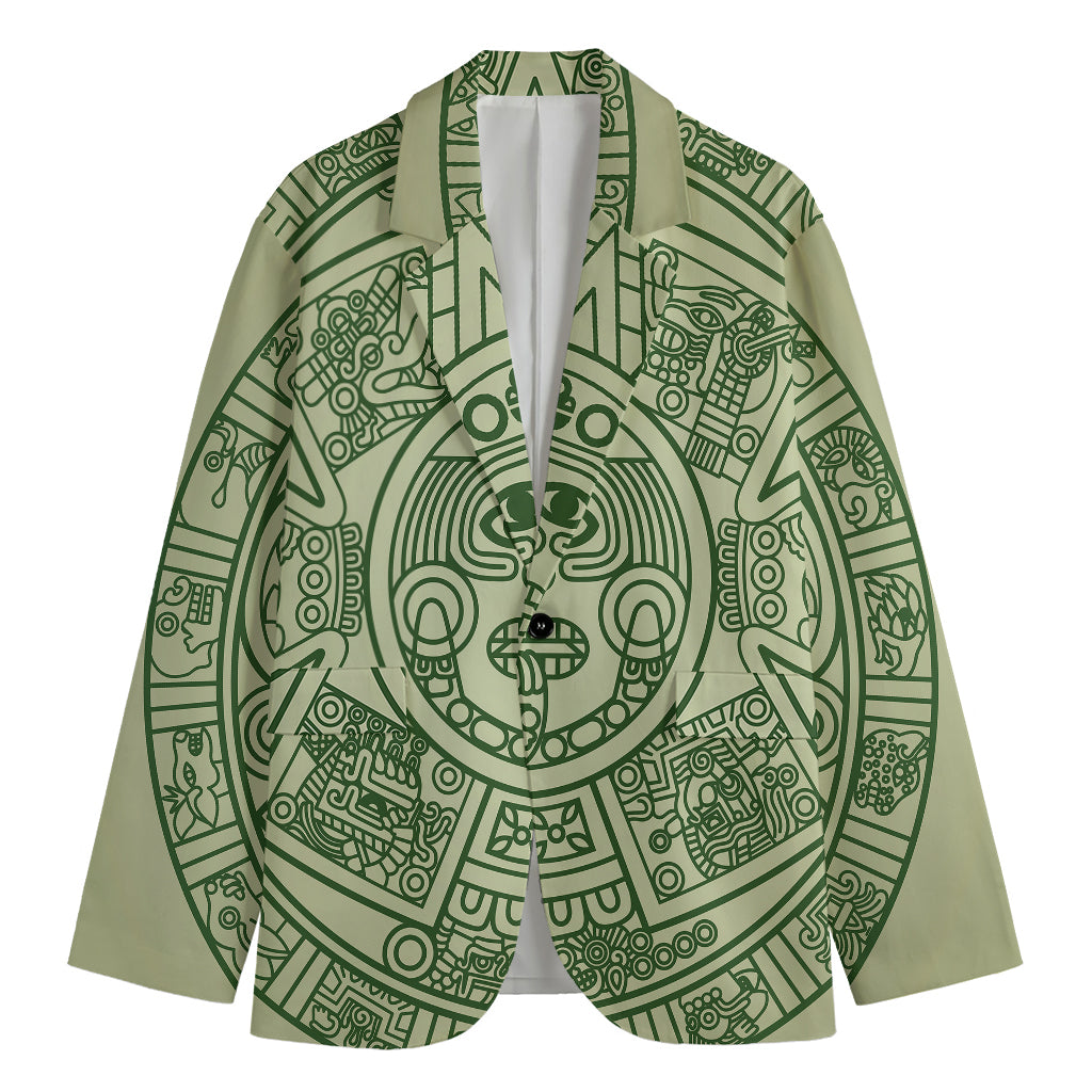 Green Maya Calendar Print Men's Blazer