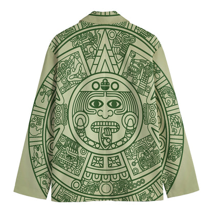 Green Maya Calendar Print Men's Blazer