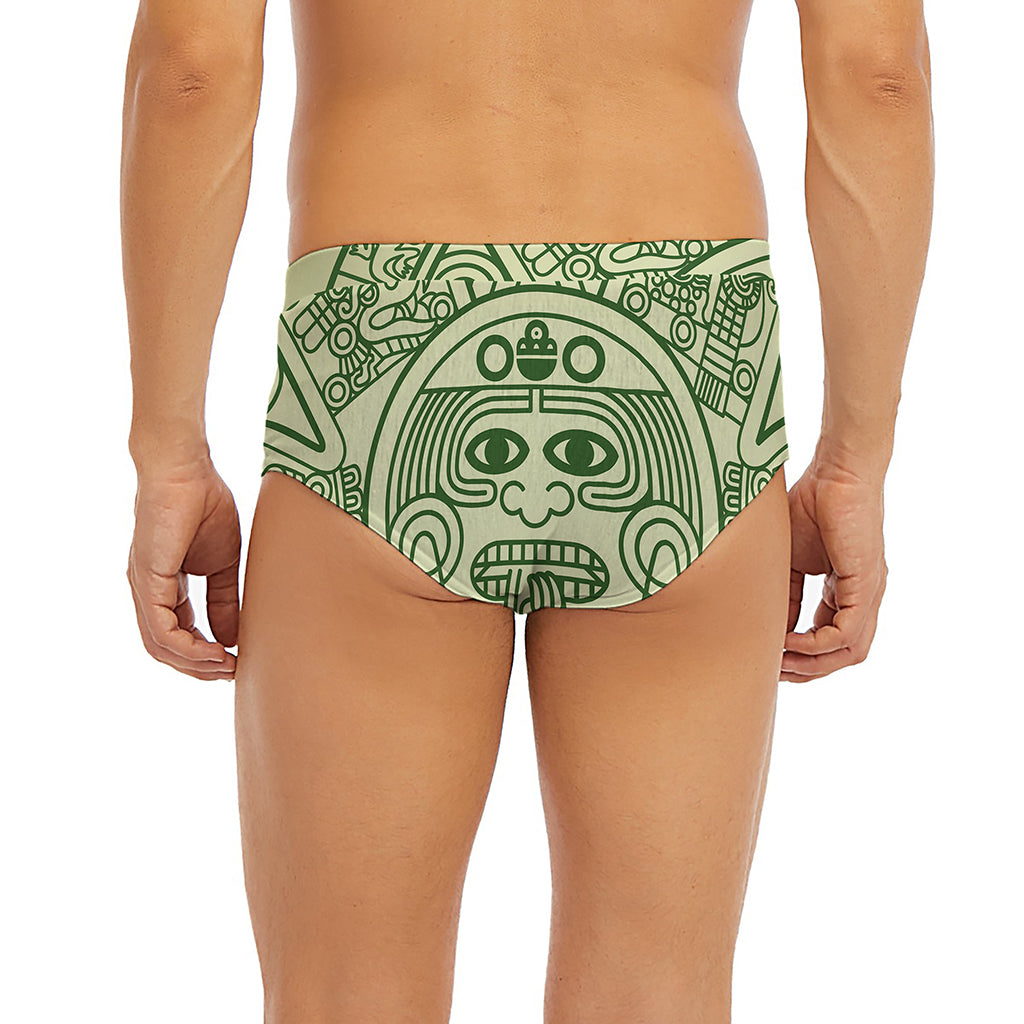 Green Maya Calendar Print Men's Briefs