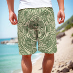 Green Maya Calendar Print Men's Cargo Shorts