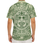 Green Maya Calendar Print Men's Deep V-Neck Shirt
