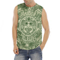 Green Maya Calendar Print Men's Fitness Tank Top