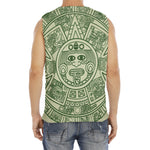 Green Maya Calendar Print Men's Fitness Tank Top