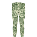 Green Maya Calendar Print Men's Leggings