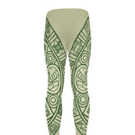 Green Maya Calendar Print Men's leggings