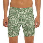 Green Maya Calendar Print Men's Long Boxer Briefs