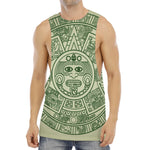 Green Maya Calendar Print Men's Muscle Tank Top