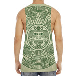Green Maya Calendar Print Men's Muscle Tank Top