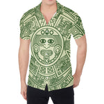 Green Maya Calendar Print Men's Shirt