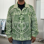 Green Maya Calendar Print Men's Shirt Jacket