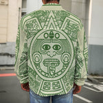 Green Maya Calendar Print Men's Shirt Jacket