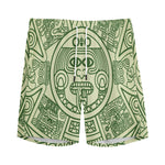 Green Maya Calendar Print Men's Sports Shorts