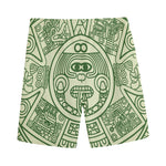 Green Maya Calendar Print Men's Sports Shorts