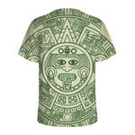 Green Maya Calendar Print Men's Sports T-Shirt