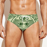 Green Maya Calendar Print Men's Swim Briefs