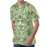 Green Maya Calendar Print Men's Velvet T-Shirt
