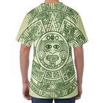Green Maya Calendar Print Men's Velvet T-Shirt