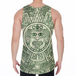Green Maya Calendar Print Men's Velvet Tank Top