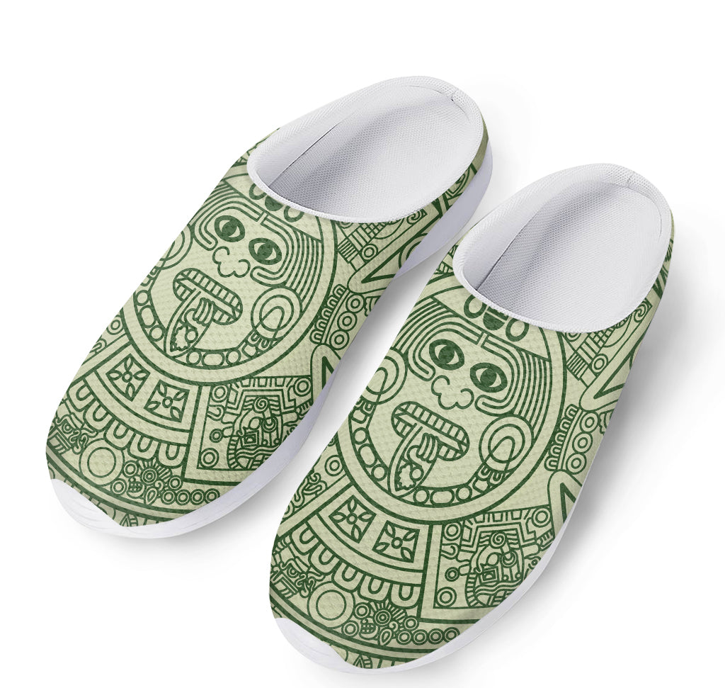 Green Maya Calendar Print Mesh Casual Shoes