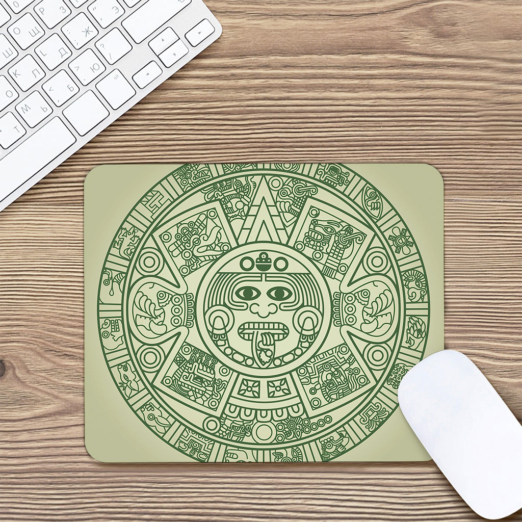 Green Maya Calendar Print Mouse Pad