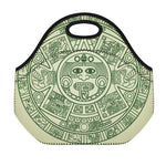 Green Maya Calendar Print Neoprene Lunch Bag