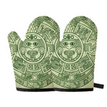 Green Maya Calendar Print Oven Mitts