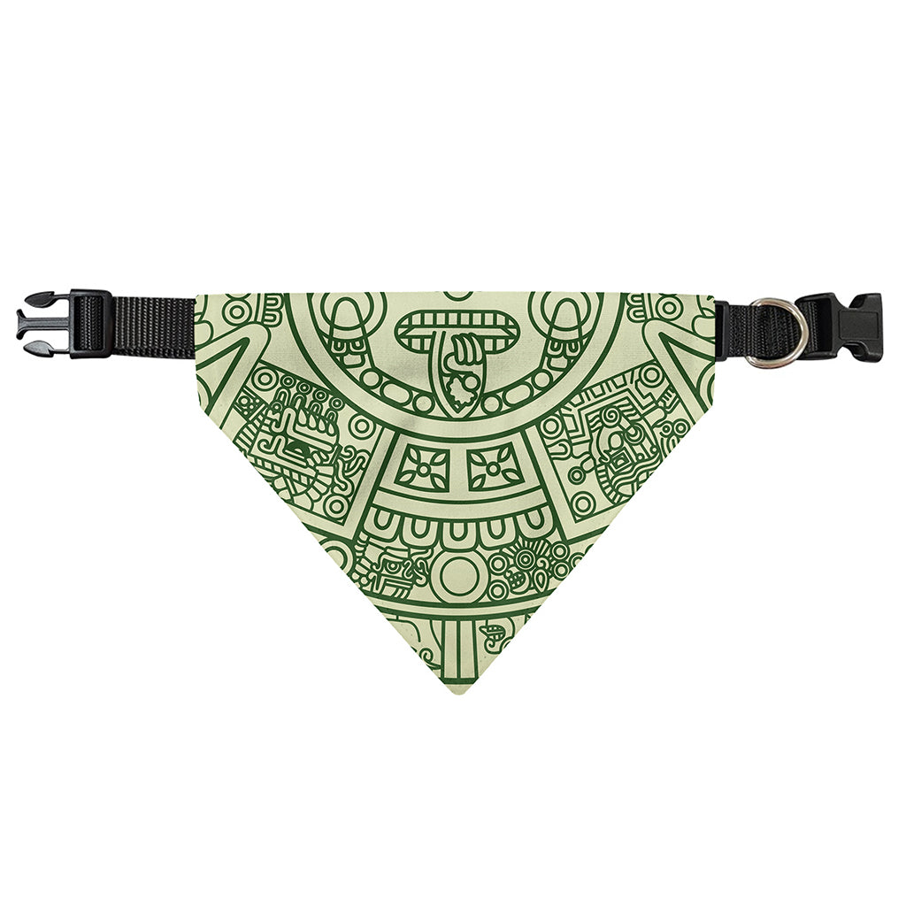 Green Maya Calendar Print Over The Collar Dog Bandana