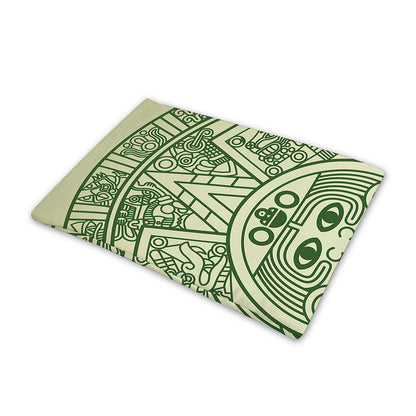 Green Maya Calendar Print Pet Cooling Mat Cover